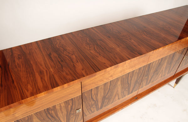 Luxe French Art Deco Buffet / Sideboard In Blonde Macassar Ebony - Art Deco Antiques
 - 3