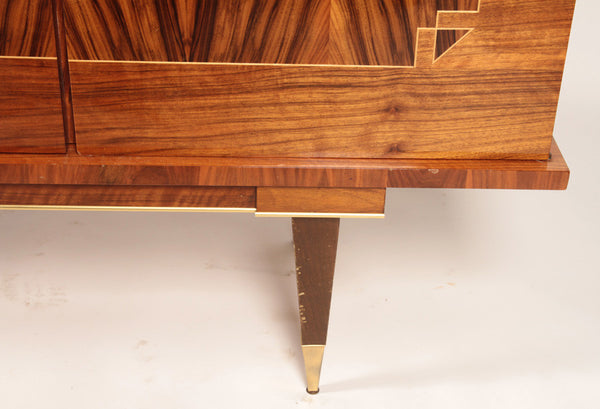 Luxe French Art Deco Buffet / Sideboard In Blonde Macassar Ebony - Art Deco Antiques
 - 5