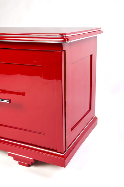 Chic Art Deco Sideboard In Cherry Red And Black Interior - Art Deco Antiques
 - 2