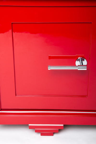 Chic Art Deco Sideboard In Cherry Red And Black Interior - Art Deco Antiques
 - 3