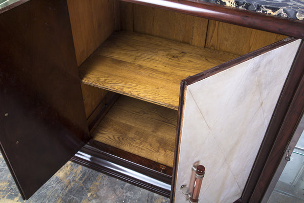 Colossal French Art Deco Buffet / Sideboard With Parchment Covered Doors - Art Deco Antiques
 - 6