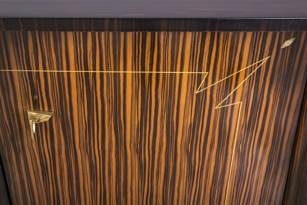 BeautifulFrench Art Deco Buffet / Sideboard In Macassar Ebony And Sycamore Interior - Art Deco Antiques
 - 4