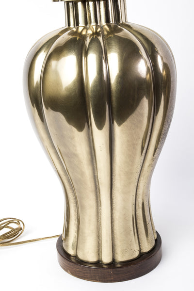 Elegant Pair of 1970's Vintage Frederick Cooper Brass Jar Lamps - Art Deco Antiques
 - 5