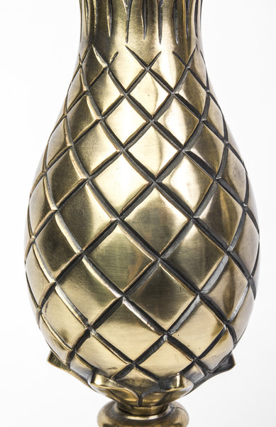 Captivating Pair Of Mid Century Modernist Brass Pineapple Table Lamps