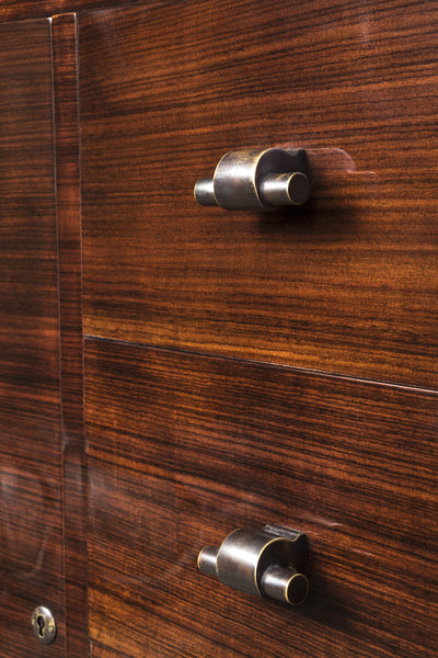 Sleek French Art Deco Buffet / Sideboard With Side Displays - Art Deco Antiques
 - 2