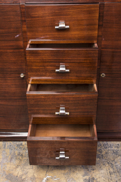 Sleek French Art Deco Buffet / Sideboard With Side Displays - Art Deco Antiques
 - 5