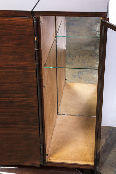 Sleek French Art Deco Buffet / Sideboard With Side Displays - Art Deco Antiques
 - 6