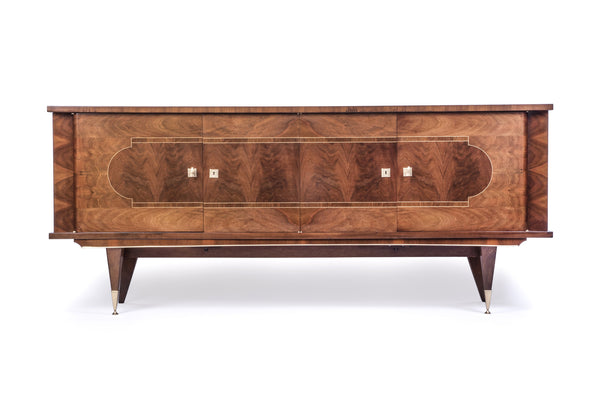 Luxe French Art Deco Buffet / Sideboard In Walnut - Art Deco Antiques
 - 1