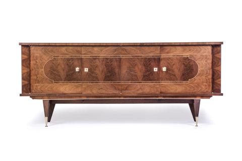 Luxe French Art Deco Buffet / Sideboard In Walnut - Art Deco Antiques
 - 1