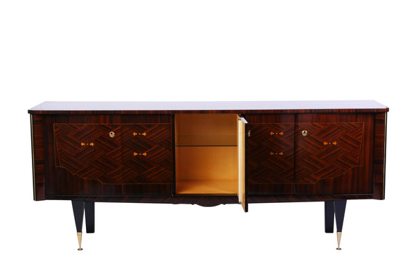 Chic French Art Deco Buffet / Sideboard In Macassar Ebony - Art Deco Antiques
 - 3