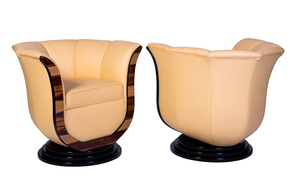 Superb Pair Of Art Deco Style Tulip Armchairs