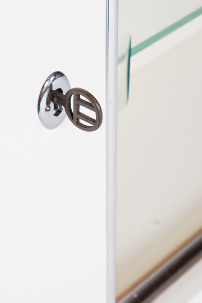 Magnificent Art Deco Lowboard In High Gloss White Lacquer