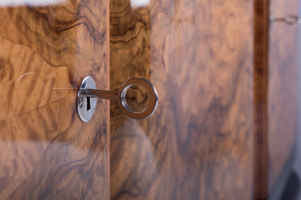 Colossal French Art Deco Sideboard Credenza In Burl Wood / Black Lacquer