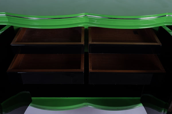 Sensational Art Deco Sideboard In Mint Lacquer
