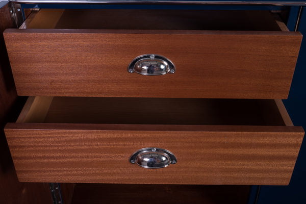 Stunning 1940's French Art Deco Sideboard In Metallic Cobalt