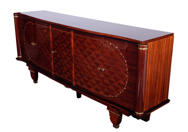 Exquisite French Art Deco Sideboard Credenza In Rosewood by Jules Leleu