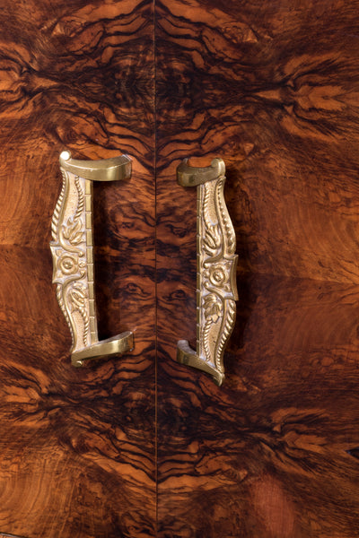 Luxe French Art Deco Sideboard Credenza In Amboine Burl