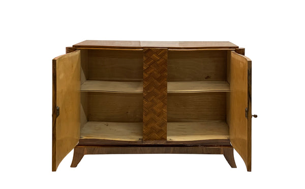 Luxe French Art Deco Walnut Sideboard / Buffet / Credenza