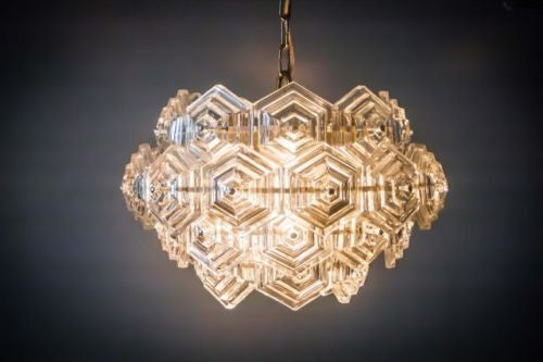 Beautiful Mid-Century Modernist Crystal Chandelier - Art Deco Antiques
 - 7