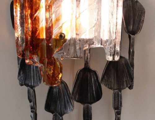 Sensational Brutalist Wall Sconce By Tom Ahlström & Hans Ehrlich - Art Deco Antiques
 - 2
