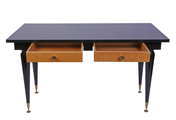 Beautiful 1930's French Art Deco Desk With Macassar Ebony Top - Art Deco Antiques
 - 5