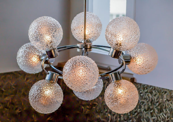 Superb 1970's Mid-Century Modernist Atomic Sputnik Chandelier - Art Deco Antiques
 - 2