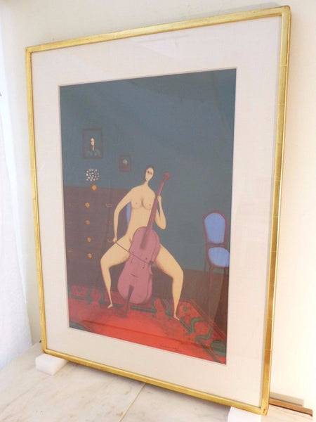 Stunning Mid-Century Modernist Abstract Lithograph Painting By Branko Bahunek - Art Deco Antiques
 - 2