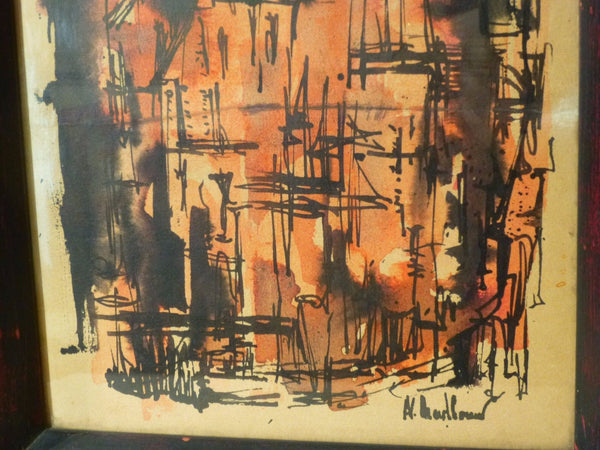 Impressive 1940's Mid-Century Modernist Oil Painting - Art Deco Antiques
 - 2