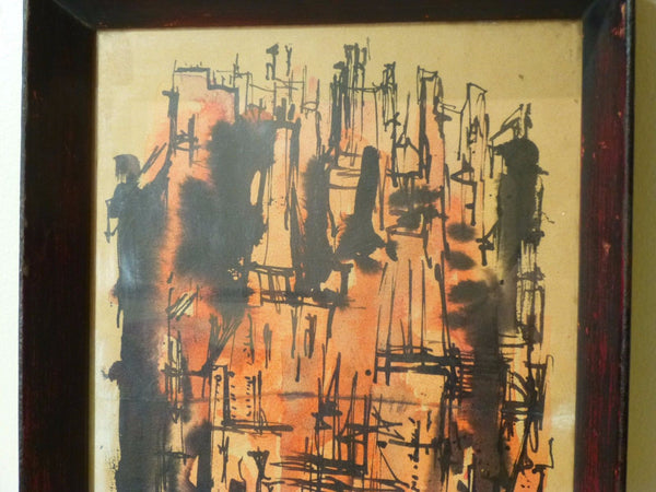 Impressive 1940's Mid-Century Modernist Oil Painting - Art Deco Antiques
 - 3