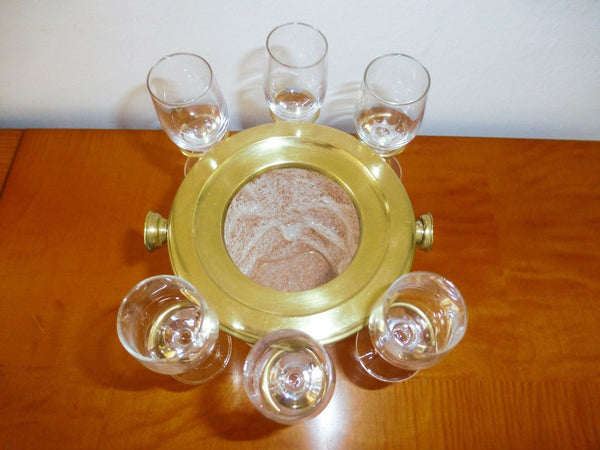 Exquisite Art Deco Set Of 6 Cordial Glasses & Ice Bucket By Westmoreland - Art Deco Antiques
 - 5