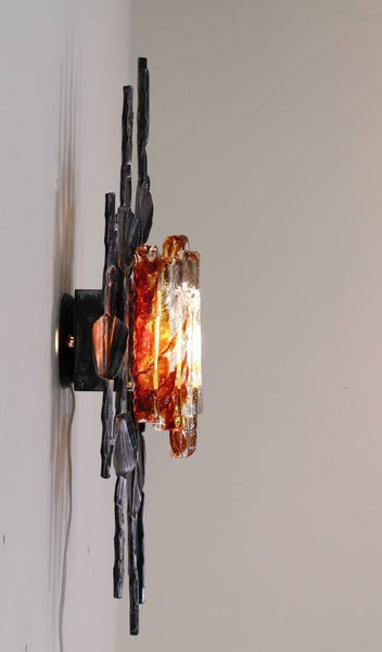 Sensational Brutalist Wall Sconce By Tom Ahlström & Hans Ehrlich - Art Deco Antiques
 - 4
