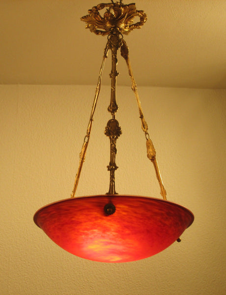Exceptional 1920's French Art Deco Chandelier Signed By Charles Schneider - Art Deco Antiques
 - 3