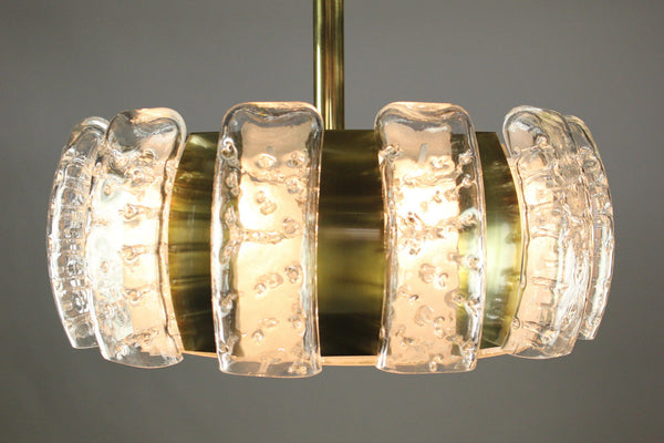 Stunning Mid-Century Modernist Glass Pendant / Chandelier By Doria - Art Deco Antiques
 - 6