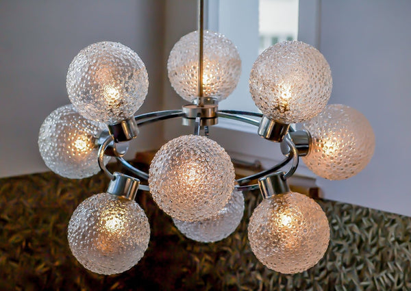 Superb 1970's Mid-Century Modernist Atomic Sputnik Chandelier - Art Deco Antiques
 - 6