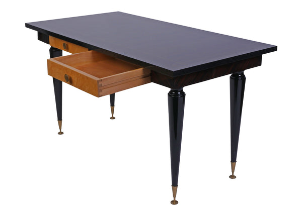 Beautiful 1930's French Art Deco Desk With Macassar Ebony Top - Art Deco Antiques
 - 6