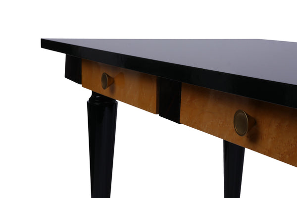 Beautiful 1930's French Art Deco Desk With Macassar Ebony Top - Art Deco Antiques
 - 4