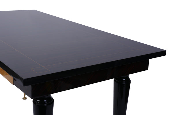 Beautiful 1930's French Art Deco Desk With Macassar Ebony Top - Art Deco Antiques
 - 8