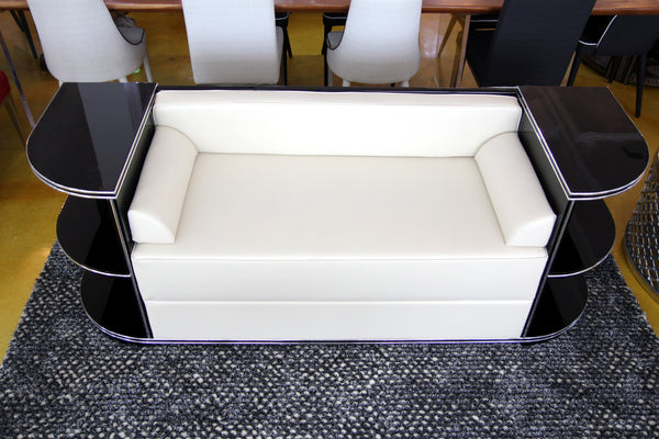 Wonderful Art Deco Sofa With Side Table / Book Shelves - Art Deco Antiques
 - 2