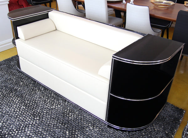 Wonderful Art Deco Sofa With Side Table / Book Shelves - Art Deco Antiques
 - 3