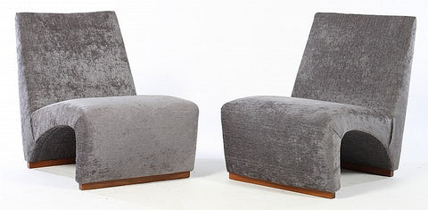 Unique Pair Of Italian Mid-Century Modernist Slipper Chairs - Art Deco Antiques
 - 1