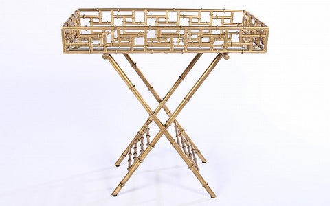 Beautiful Gilt Bamboo Bar Tray - Art Deco Antiques
 - 1