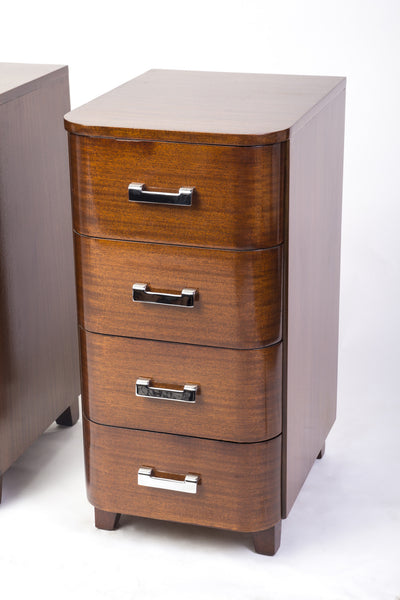 Outstanding Pair of Nightstands In Solid Mahogany - Art Deco Antiques
 - 2
