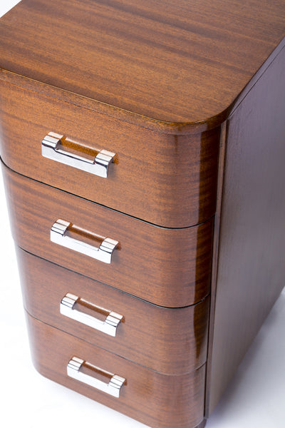 Outstanding Pair of Nightstands In Solid Mahogany - Art Deco Antiques
 - 5