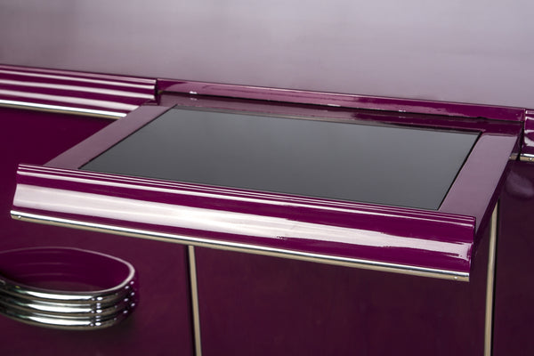 Posh Streamlined Art Deco Sideboard In Plum - Art Deco Antiques
 - 3