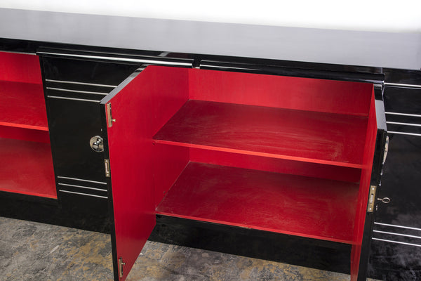 Streamlined Art Deco Chrome Sideboard - Art Deco Antiques
 - 5