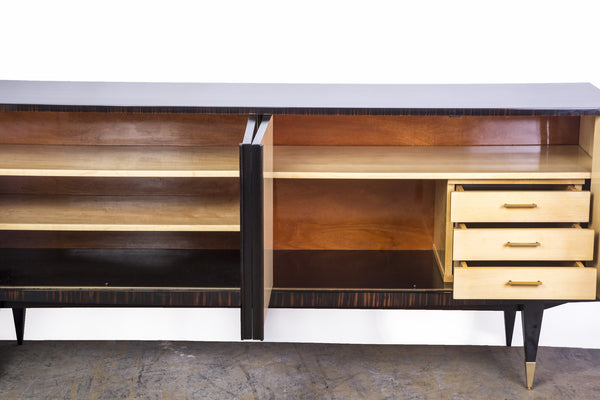 BeautifulFrench Art Deco Buffet / Sideboard In Macassar Ebony And Sycamore Interior - Art Deco Antiques
 - 6
