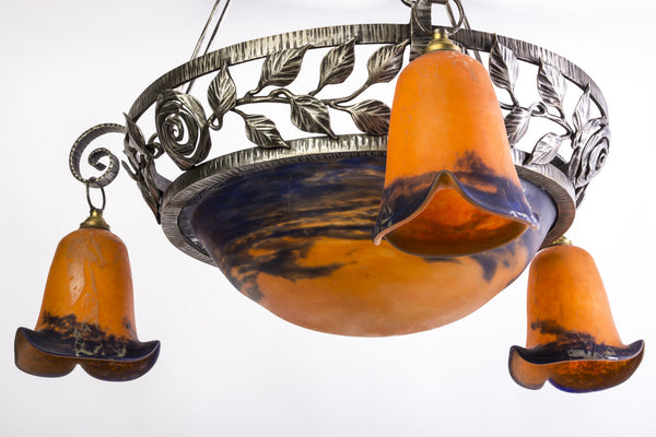 Beautiful Art Deco Chandelier By Degue - Art Deco Antiques
 - 2
