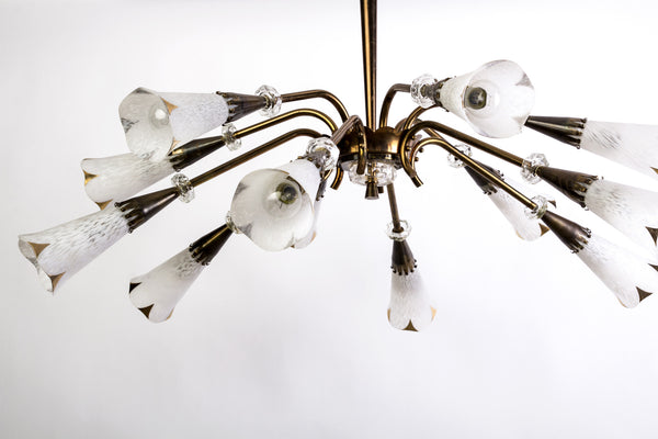 Mid-Century Genet et Michon Chandelier With Shades by Sevres - Art Deco Antiques
 - 2