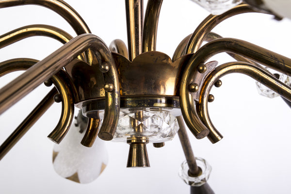 Mid-Century Genet et Michon Chandelier With Shades by Sevres - Art Deco Antiques
 - 5