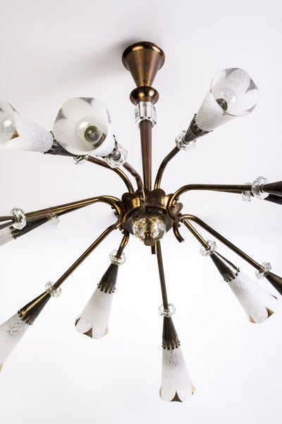 Mid-Century Genet et Michon Chandelier With Shades by Sevres - Art Deco Antiques
 - 6